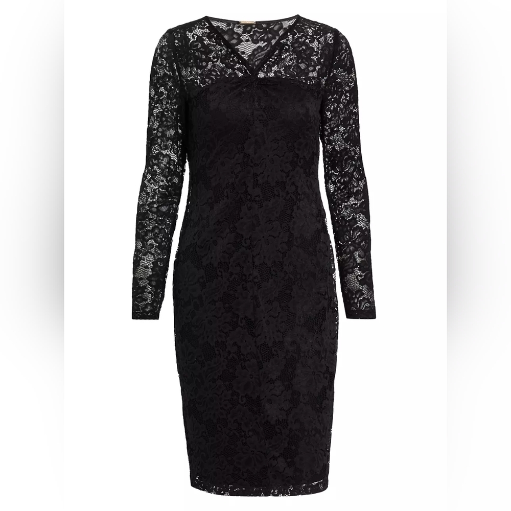 NWT ELIE TAHARI Women's Abbey Vintage Lace Twist Front Dress Sz Medium